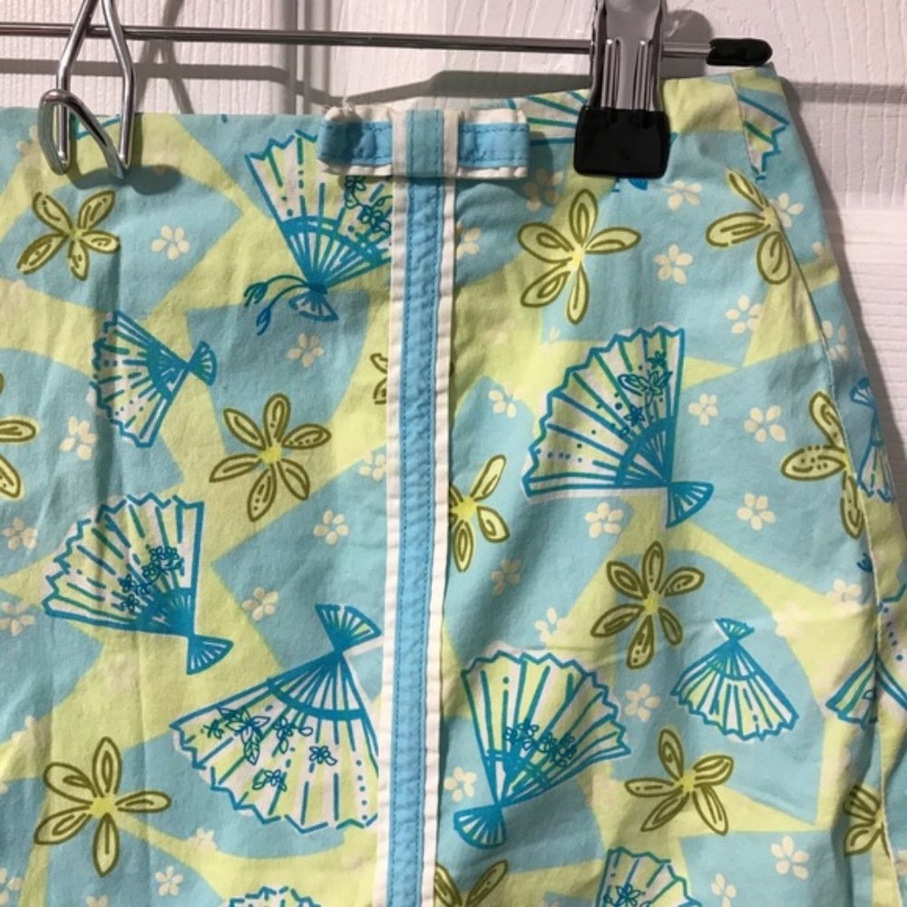Lilly Pulitzer Mini Skirt Cotton Fans Floral - Picture 3 of 5